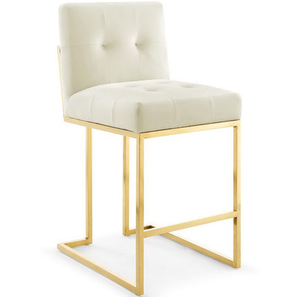 Modway EEI-3853 Privy Gold Stainless Steel Performance Velvet Counter Stool Modway