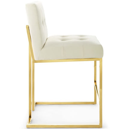 Modway EEI-3853 Privy Gold Stainless Steel Performance Velvet Counter Stool Modway
