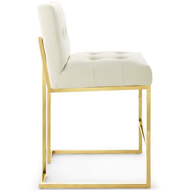 Modway EEI-3853 Privy Gold Stainless Steel Performance Velvet Counter Stool Modway