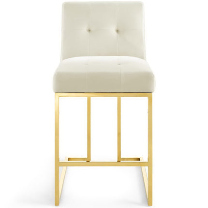 Modway EEI-3853 Privy Gold Stainless Steel Performance Velvet Counter Stool Modway