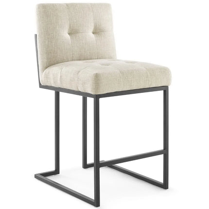 Modway EEI-3854 Privy Black Stainless Steel Upholstered Fabric Counter Stool Modway