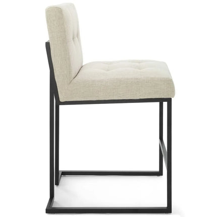Modway EEI-3854 Privy Black Stainless Steel Upholstered Fabric Counter Stool Modway