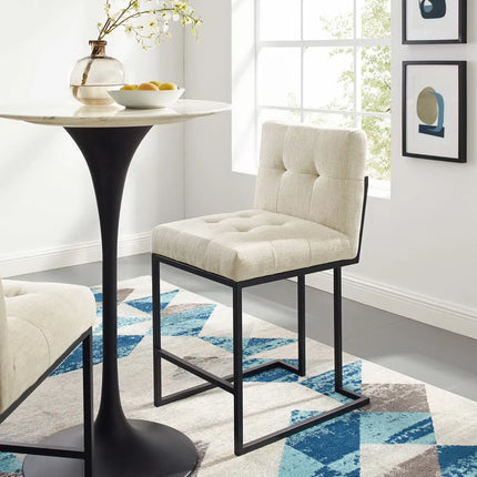 Modway EEI-3854 Privy Black Stainless Steel Upholstered Fabric Counter Stool Modway