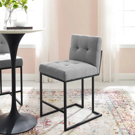 Modway EEI-3854 Privy Black Stainless Steel Upholstered Fabric Counter Stool Modway