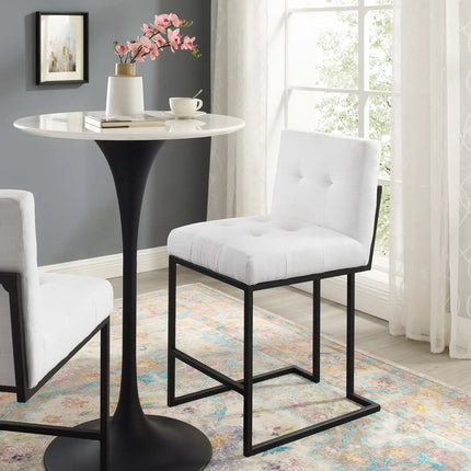 Modway EEI-3854 Privy Black Stainless Steel Upholstered Fabric Counter Stool Modway