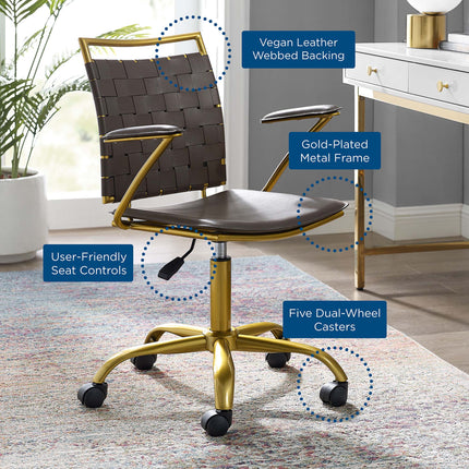 Modway EEI-3868 Fuse Faux Leather Office Chair Modway