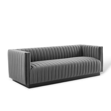Modway EEI-3885 Conjure Channel Tufted Velvet Sofa Modway
