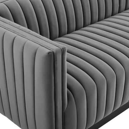Modway EEI-3885 Conjure Channel Tufted Velvet Sofa Modway