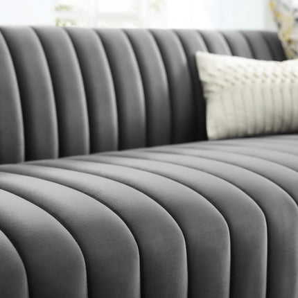 Modway EEI-3885 Conjure Channel Tufted Velvet Sofa Modway