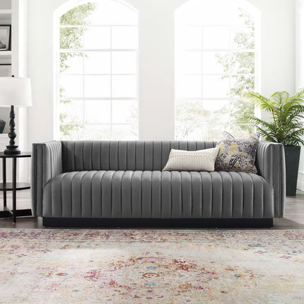 Modway EEI-3885 Conjure Channel Tufted Velvet Sofa Modway