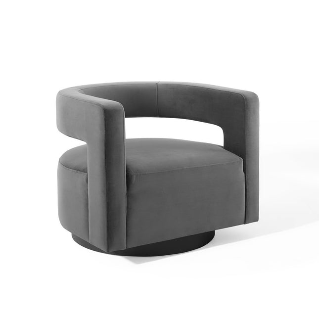 Modway EEI-3947 Spin Cutaway Performance Velvet Swivel Armchair - Plaza Home Decor