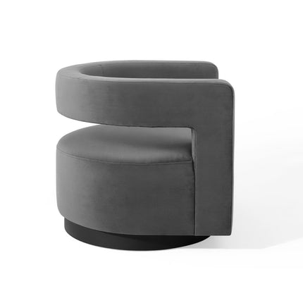 Modway EEI-3947 Spin Cutaway Performance Velvet Swivel Armchair - Plaza Home Decor