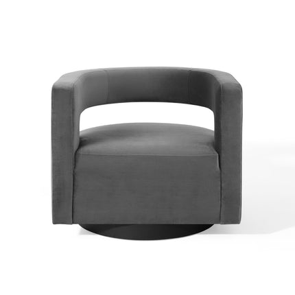 Modway EEI-3947 Spin Cutaway Performance Velvet Swivel Armchair - Plaza Home Decor