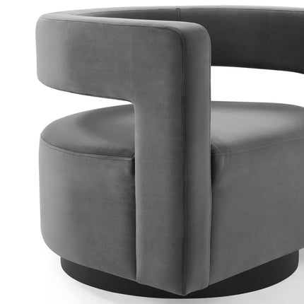 Modway EEI-3947 Spin Cutaway Performance Velvet Swivel Armchair - Plaza Home Decor