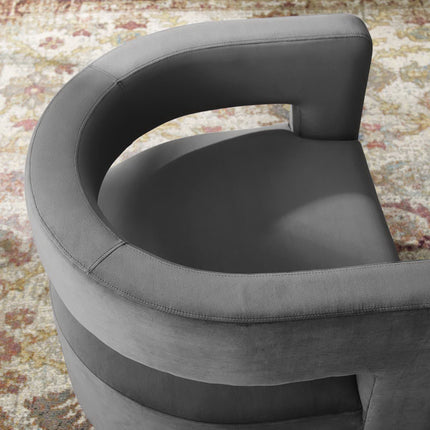 Modway EEI-3947 Spin Cutaway Performance Velvet Swivel Armchair - Plaza Home Decor