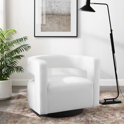 Modway EEI-3947 Spin Cutaway Performance Velvet Swivel Armchair - Plaza Home Decor