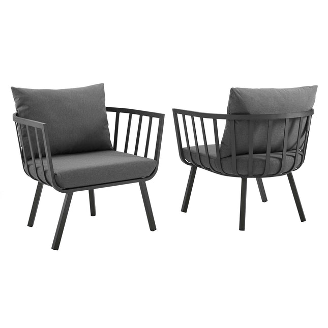 Modway EEI-3960 Riverside Outdoor Patio Aluminum Armchair Set of 2 Modway