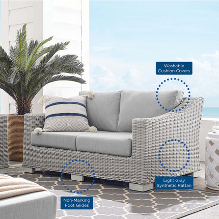 Modway EEI-3973 Conway Sunbrella® Outdoor Patio Wicker Rattan Loveseat Modway
