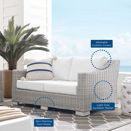 Modway EEI-3973 Conway Sunbrella® Outdoor Patio Wicker Rattan Loveseat Modway