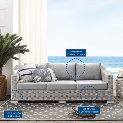 Modway EEI-3974 Conway Sunbrella® Outdoor Patio Wicker Rattan Sofa Modway