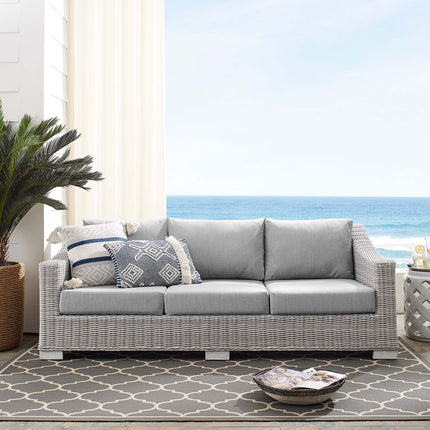 Modway EEI-3974 Conway Sunbrella® Outdoor Patio Wicker Rattan Sofa Modway