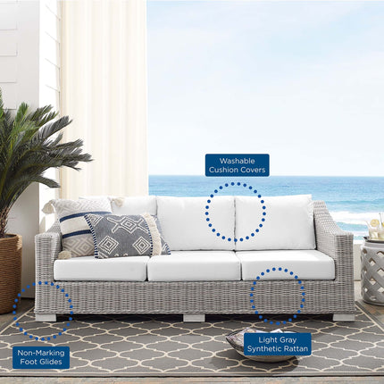 Modway EEI-3974 Conway Sunbrella® Outdoor Patio Wicker Rattan Sofa Modway