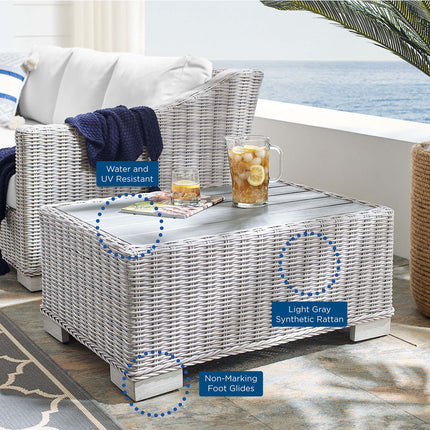 Modway EEI-3981 Conway 32" Outdoor Patio Wicker Rattan Coffee Table Modway