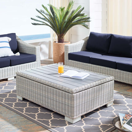 Modway EEI-3982 Conway 45" Outdoor Patio Wicker Rattan Coffee Table Modway