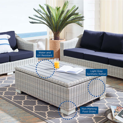 Modway EEI-3982 Conway 45" Outdoor Patio Wicker Rattan Coffee Table Modway
