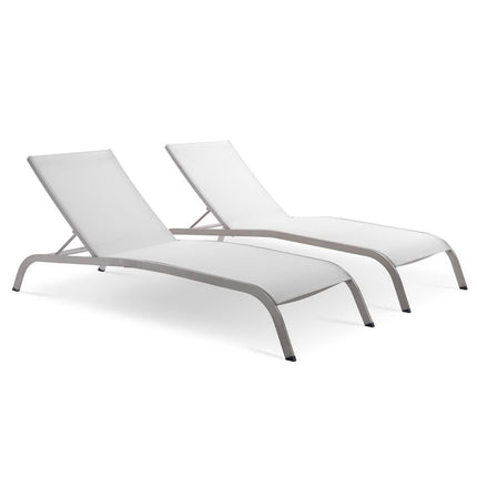 Modway EEI-4005 Savannah Outdoor Patio Mesh Chaise Lounge Set of 2 Modway