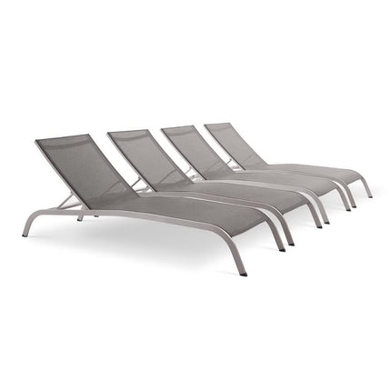 Modway EEI-4007 Savannah Outdoor Patio Mesh Chaise Lounge Set of 4 Modway