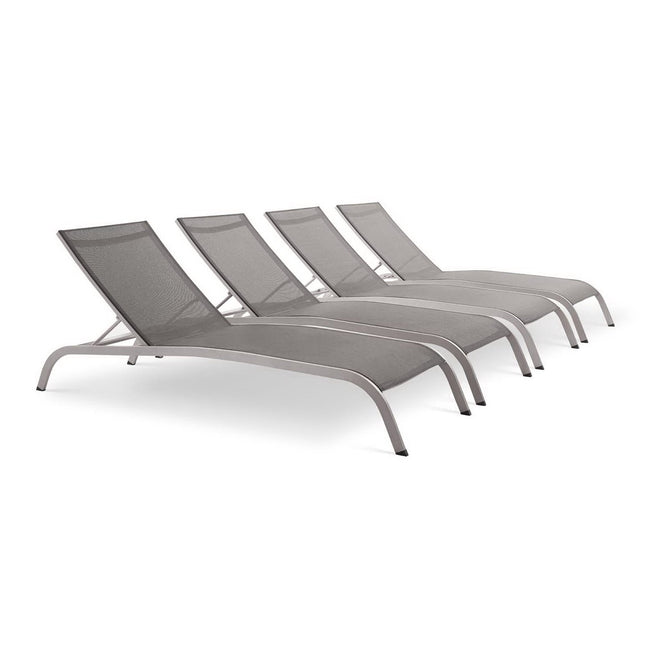 Modway EEI-4007 Savannah Outdoor Patio Mesh Chaise Lounge Set of 4 Modway