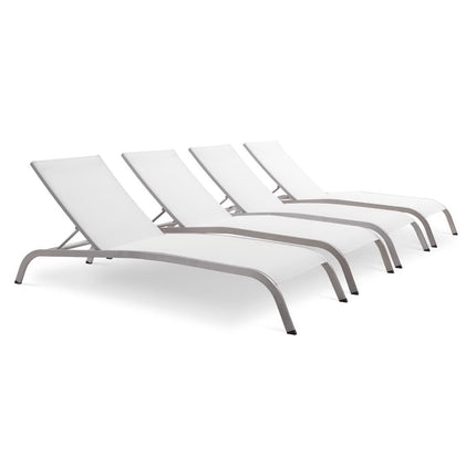 Modway EEI-4007 Savannah Outdoor Patio Mesh Chaise Lounge Set of 4 Modway
