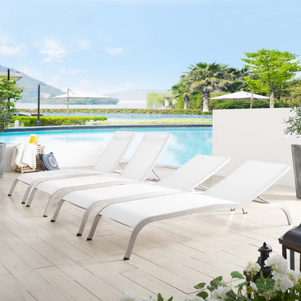 Modway EEI-4007 Savannah Outdoor Patio Mesh Chaise Lounge Set of 4 Modway