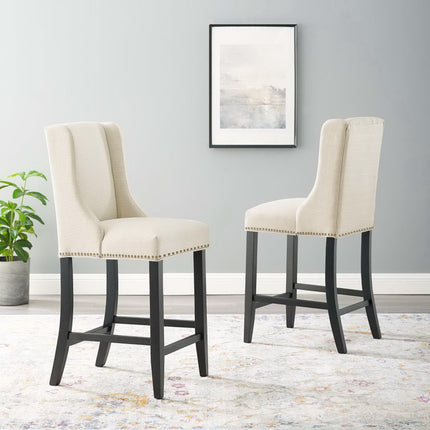 Modway EEI-4016 Baron Upholstered Fabric Counter Stool Set of 2 Modway