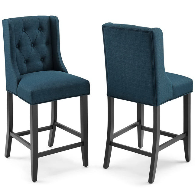 Modway EEI-4020 Baronet Upholstered Fabric Counter Bar Stool Set of 2 Modway