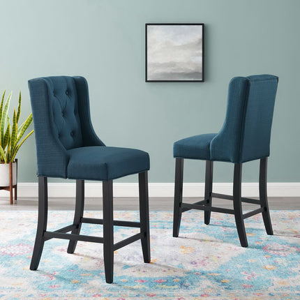Modway EEI-4020 Baronet Upholstered Fabric Counter Bar Stool Set of 2 Modway