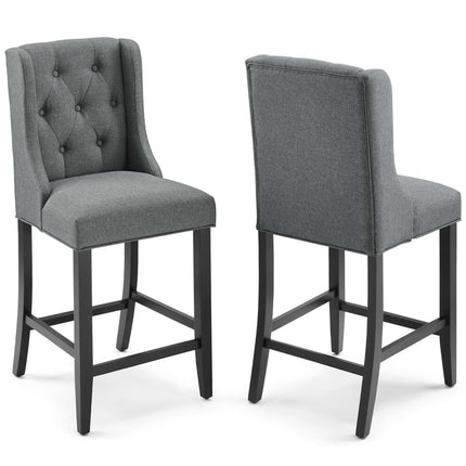 Modway EEI-4020 Baronet Upholstered Fabric Counter Bar Stool Set of 2 Modway