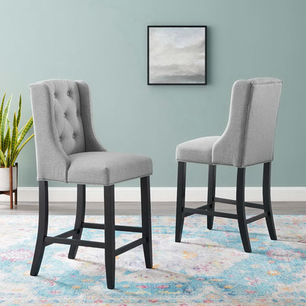 Modway EEI-4020 Baronet Upholstered Fabric Counter Bar Stool Set of 2 Modway