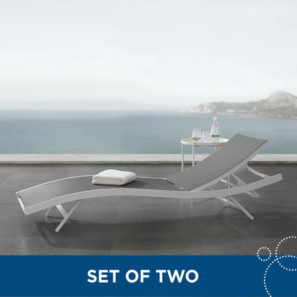Modway EEI-4038 Glimpse Outdoor Patio Mesh Chaise Lounge Set of 2 Modway