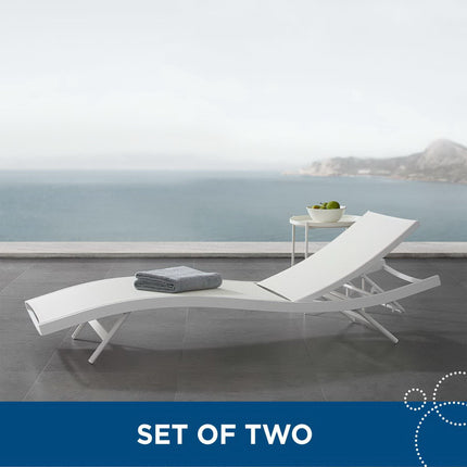 Modway EEI-4038 Glimpse Outdoor Patio Mesh Chaise Lounge Set of 2 Modway