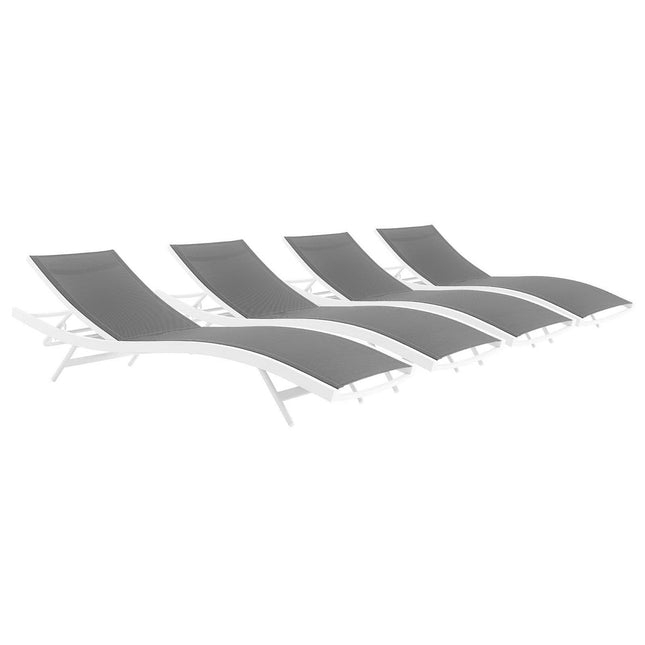 Modway EEI-4039 Glimpse Outdoor Patio Mesh Chaise Lounge Set of 4 Modway