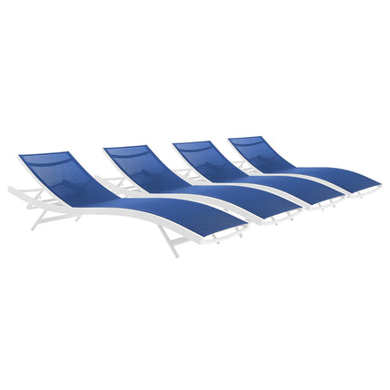 Modway EEI-4039 Glimpse Outdoor Patio Mesh Chaise Lounge Set of 4 Modway
