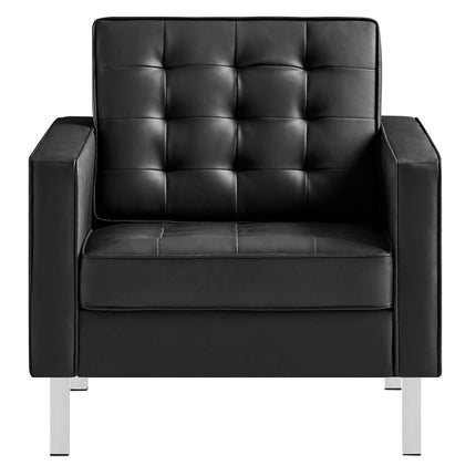 Modway EEI-4101 Loft Tufted Vegan Leather Armchairs Set of 2 Modway