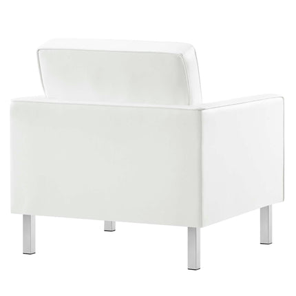 Modway EEI-4101 Loft Tufted Vegan Leather Armchairs Set of 2 Modway