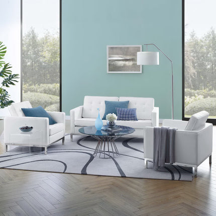 Modway EEI-4103 Loft 3 Piece Tufted Upholstered Faux Leather Set Modway