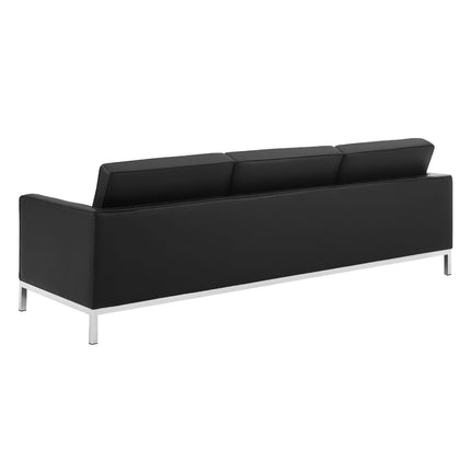 Modway EEI-4104 Loft Tufted Upholstered Faux Leather Sofa and Armchair Set Modway