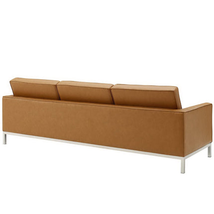 Modway EEI-4104 Loft Tufted Upholstered Faux Leather Sofa and Armchair Set Modway