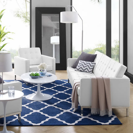 Modway EEI-4104 Loft Tufted Upholstered Faux Leather Sofa and Armchair Set Modway
