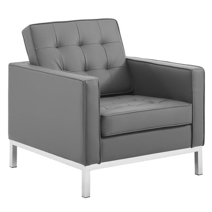 Modway EEI-4105 Loft 3-Piece Tufted Vegan Leather Furniture Set Modway
